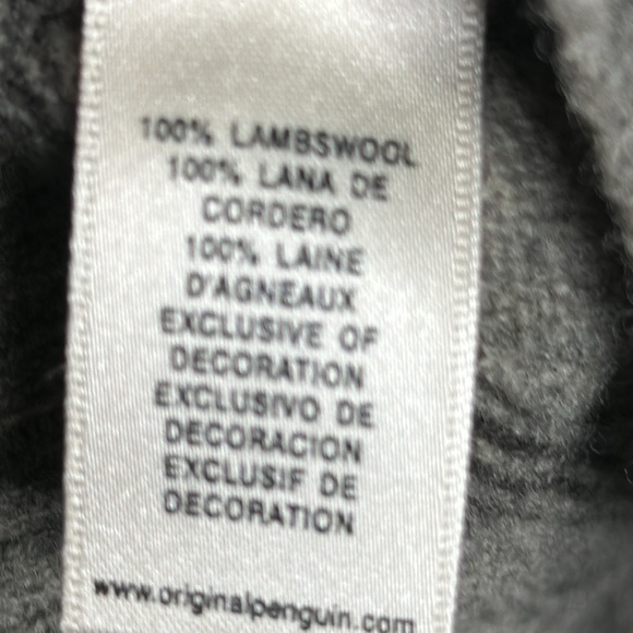 Penguin lamb wool gray striped sweater size large office career - Picture 5 of 7